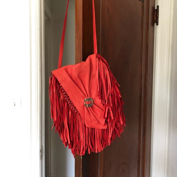 Vintage Leather Fringed Shoulder Bag 🌶🥊 - Picture 2 of 11